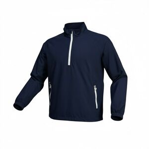 Zero Restriction Mens Navy Blue Zero Torque Quarter Zip Golf Pullover Jacket